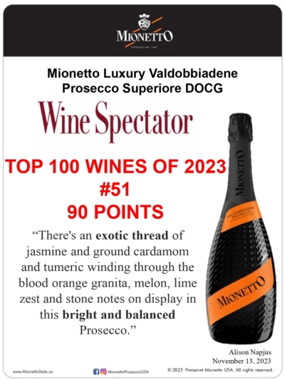 0.Mionetto Luxury Superiore Wine Spectator Top 100 November 2023