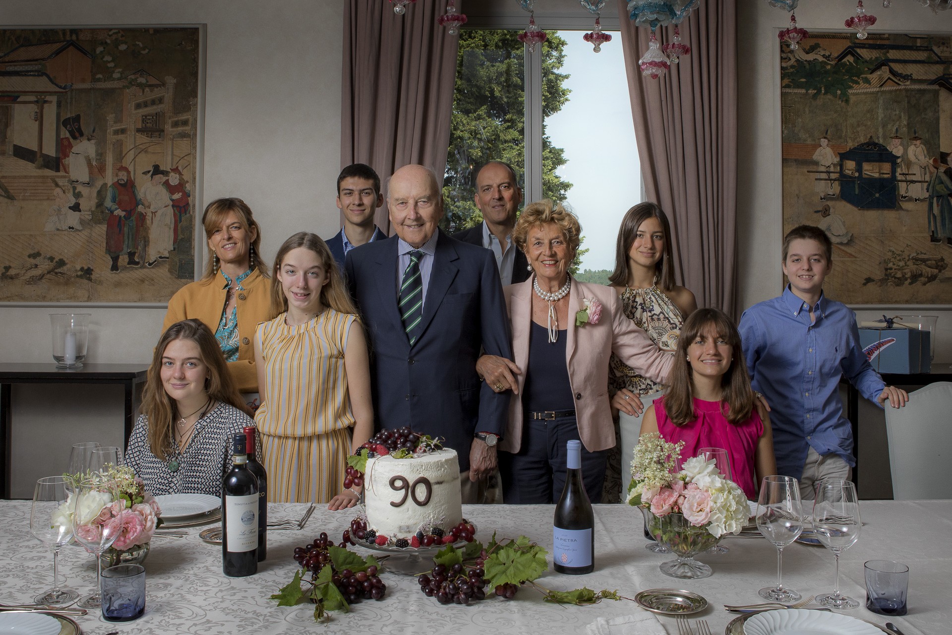 Ambrogio Folonari con la sua famiglia
