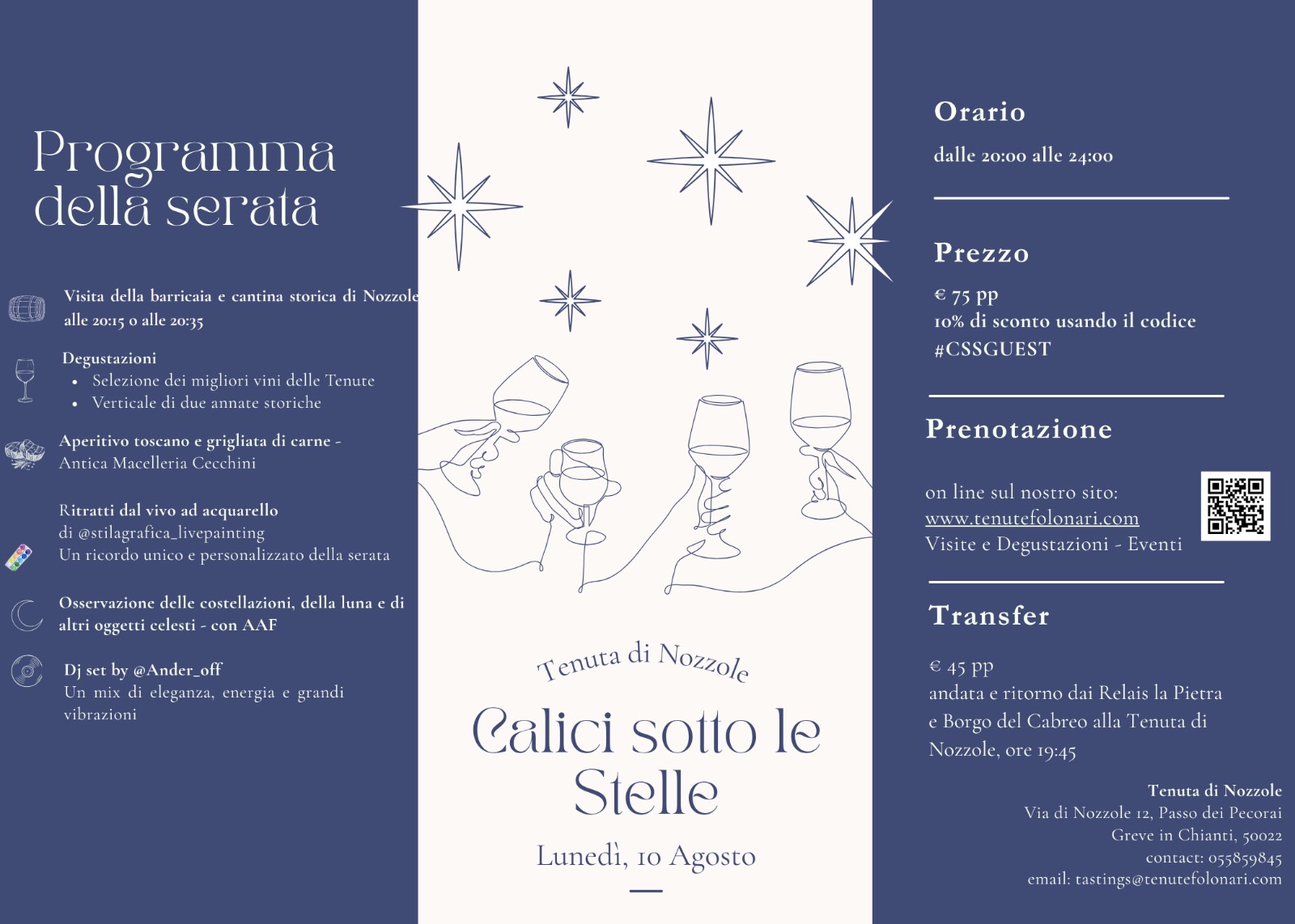 Programma Calici Sotto le Stelle